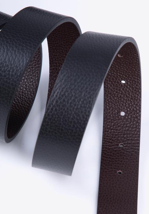 Men's classic leather belt, black-brown, 98-8M-901-8-90, Photo 3