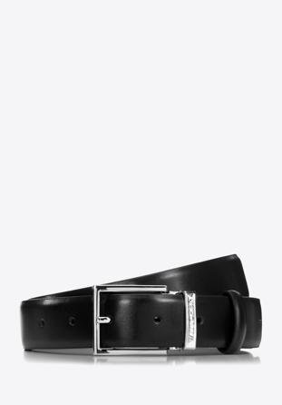 Men's matte leather belt, black, 98-8M-119-1-90, Photo 1