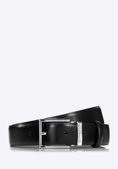 Men's matte leather belt, black, 98-8M-119-7-12, Photo 1