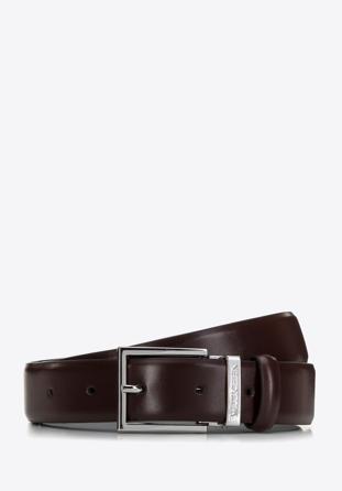 Men's matte leather belt, brown, 98-8M-119-4-90, Photo 1