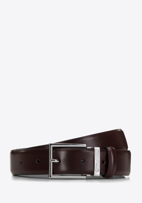 Men's matte leather belt, brown, 98-8M-119-7-11, Photo 1