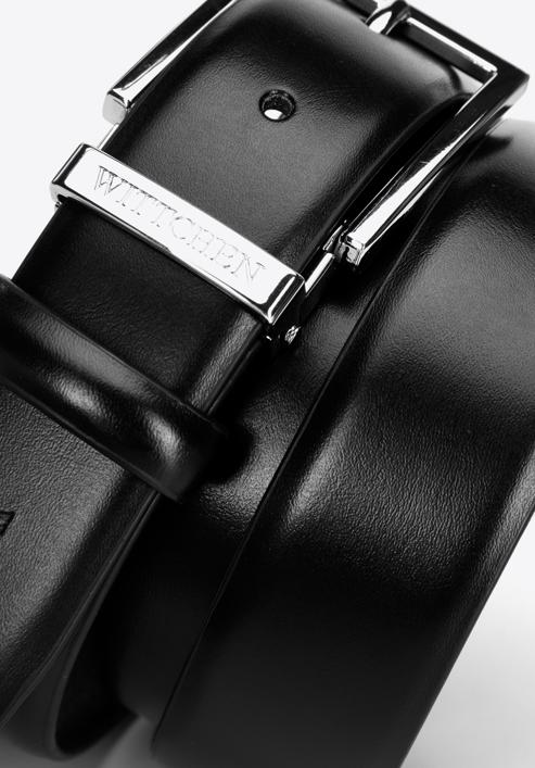 Men's matte leather belt, black, 98-8M-119-7-12, Photo 3