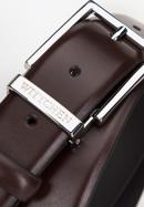 Men's matte leather belt, brown, 98-8M-119-7-11, Photo 3