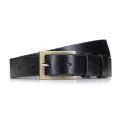 Men's leather belt, black, 92-8M-368-1-12, Photo 1