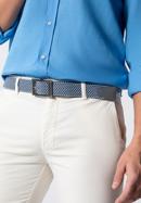 Men's reversible belt, navy blue-blue, 98-8M-001-3-90, Photo 15
