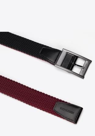 Men's reversible belt, burgundy-black, 98-8M-001-3-10, Photo 1