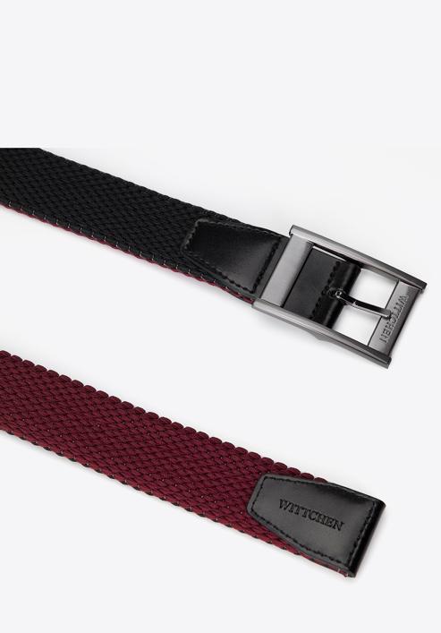 Men's reversible belt, burgundy-black, 98-8M-001-1-12, Photo 2