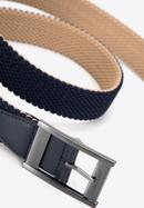 Men's reversible belt, beige-navy blue, 98-8M-001-1-11, Photo 3