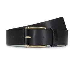 Men's leather belt, black, 92-8M-355-1-12, Photo 1