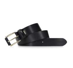 Men's leather belt, black, 92-8M-355-1-12, Photo 1