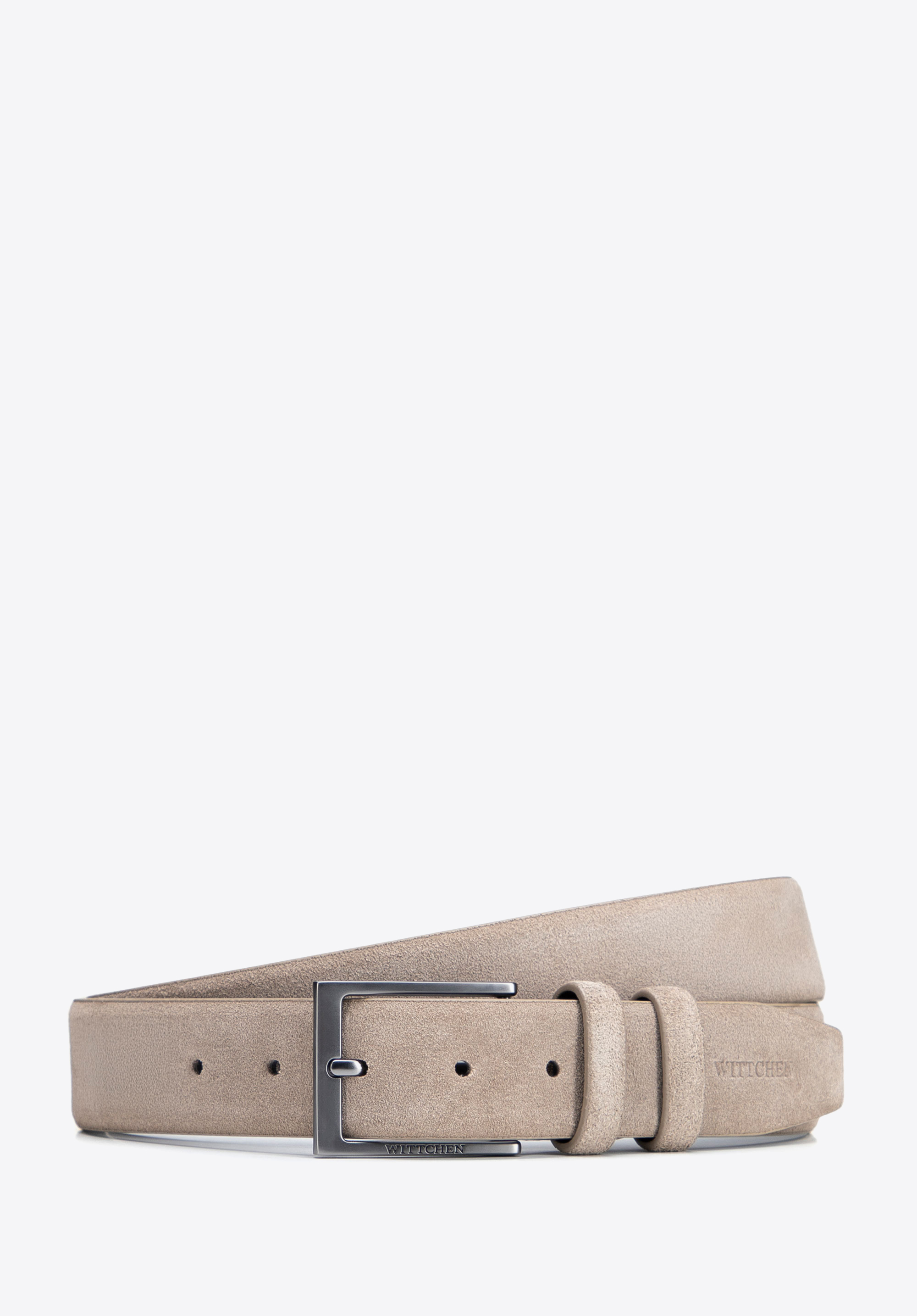 Men's suede leather belt, beige, 102-8M-108-89-11, Photo 1