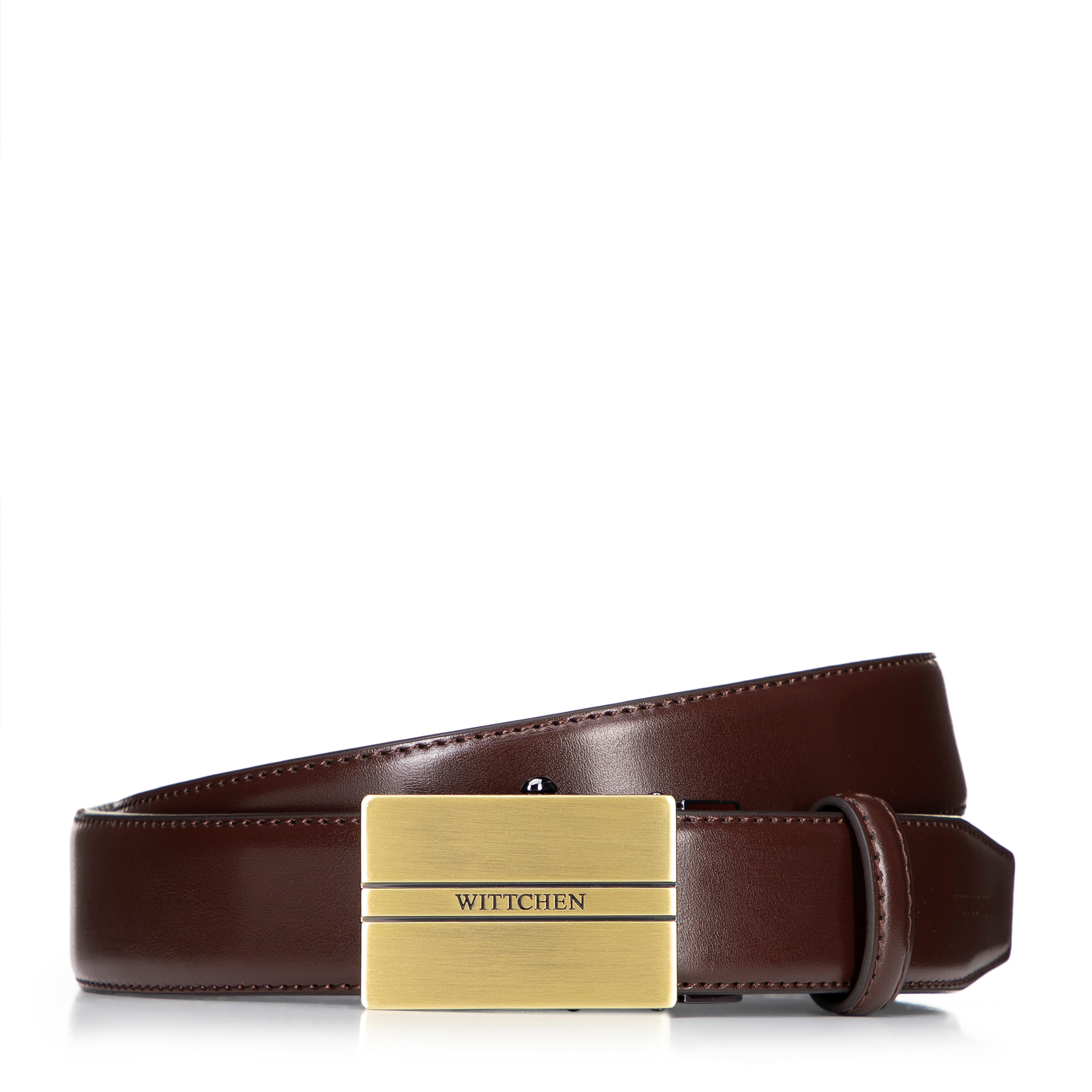 Pánsky opasok z pravej kože s automatickou prackou, hnedý, 100-8M-916-4