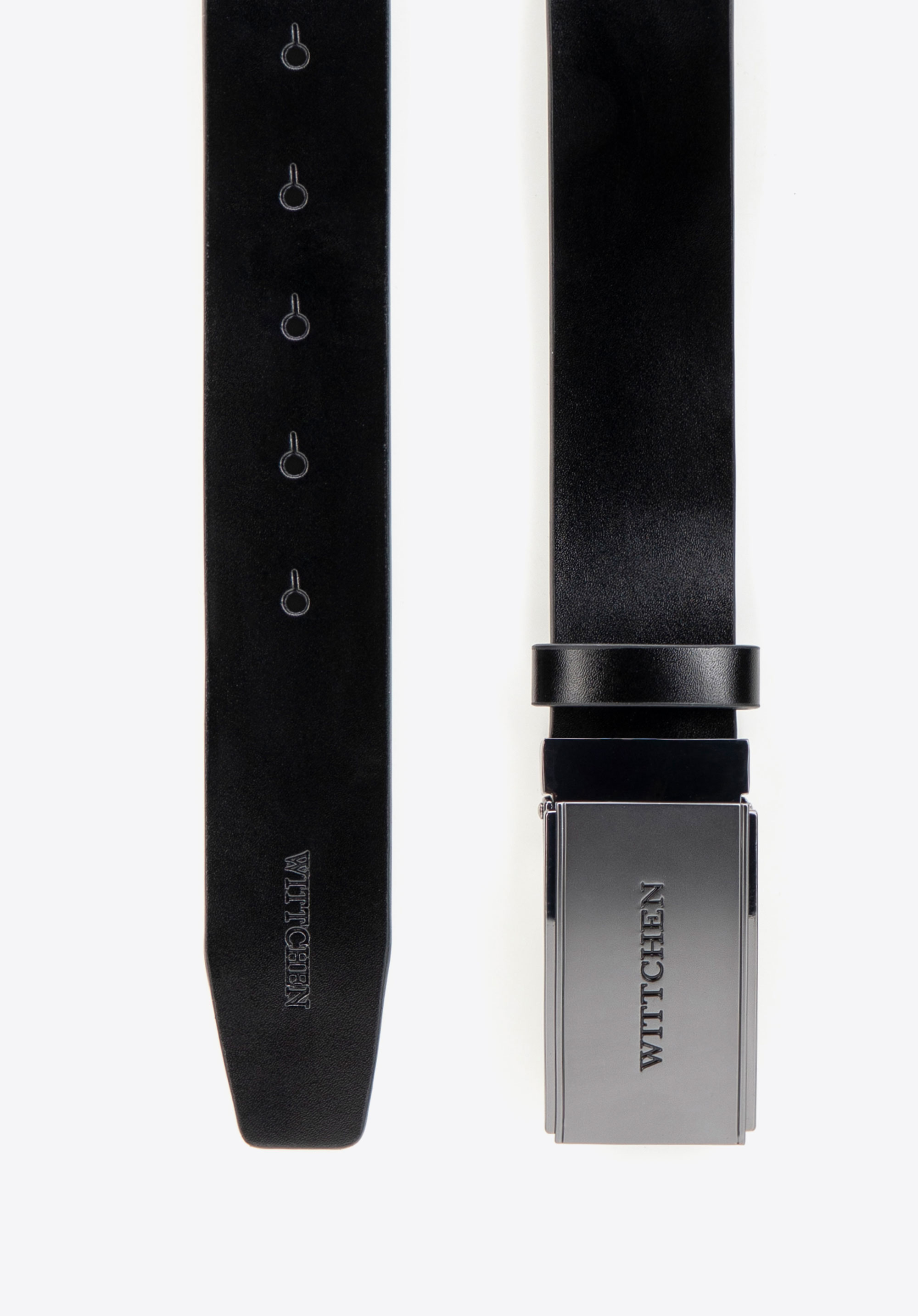 Men's leather belt with a plate buckle, black, 102-8M-113-1-10, Photo 1