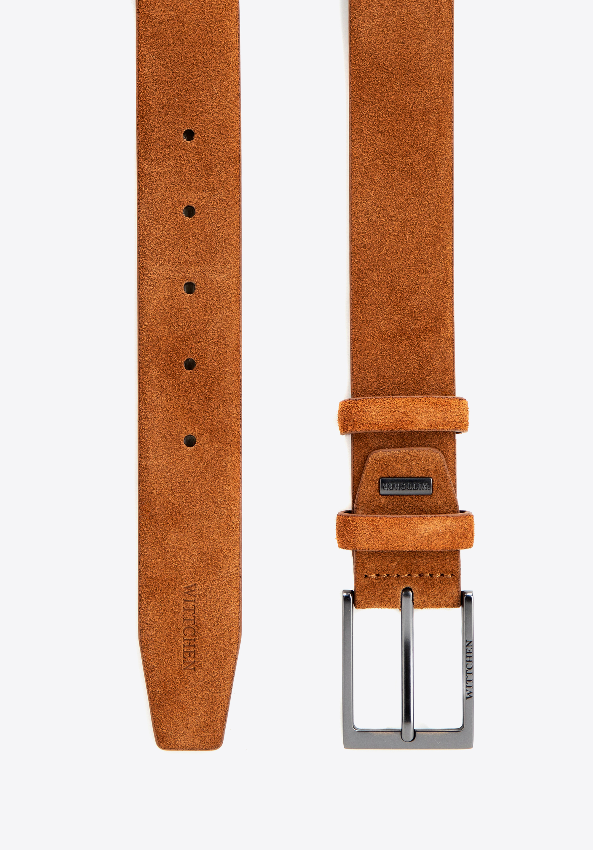 Men's suede belt, brown, 102-8M-108-4-12, Photo 1