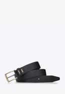 Men's lizard-effect leather belt, black, 94-8M-914-5-11, Photo 2