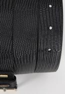 Men's lizard-effect leather belt, black, 94-8M-914-5-12, Photo 3