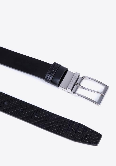 Men's leather reversible belt, black, 98-8M-918-1-11, Photo 2