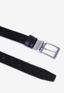 Men's leather reversible belt, black, 98-8M-918-1-12, Photo 2