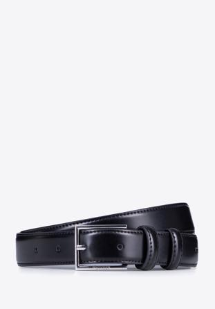 Men's leather belt, black, 98-8M-904-1-12, Photo 1