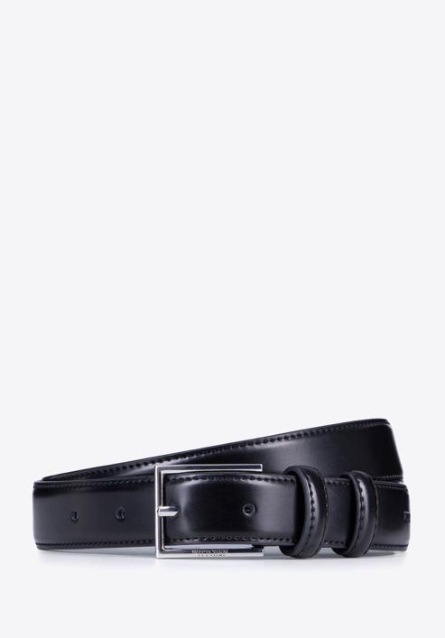 Men's leather belt, black, 98-8M-904-4-10, Photo 1