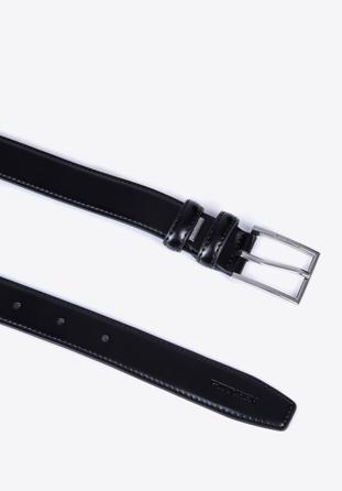 Men's leather belt, black, 98-8M-904-1-12, Photo 1