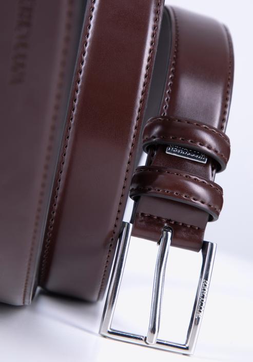 Men's leather belt, brown, 98-8M-904-1-11, Photo 4