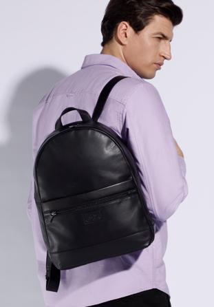 Leather 11”/12” laptop backpack, black, 95-3U-302-1, Photo 1