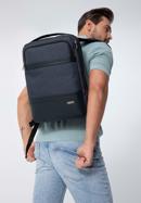 Męski plecak na laptopa 15,6 z szerokim uchwytem, ciemnoniebieski, 98-3P-512-1, Zdjęcie 15