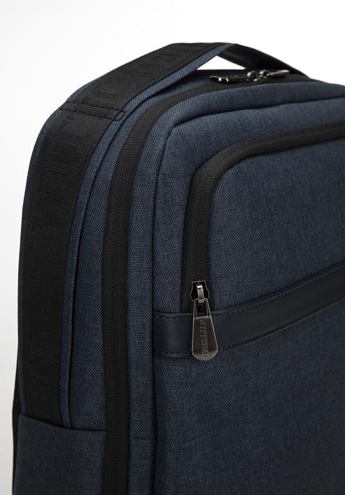 Męski plecak na laptopa 15,6 z szerokim uchwytem, ciemnoniebieski, 98-3P-512-1, Zdjęcie 4