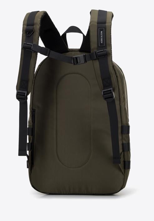 Męski plecak wielofunkcyjny z paskami z przodu, zielony, 56-3S-801-80, Zdjęcie 2