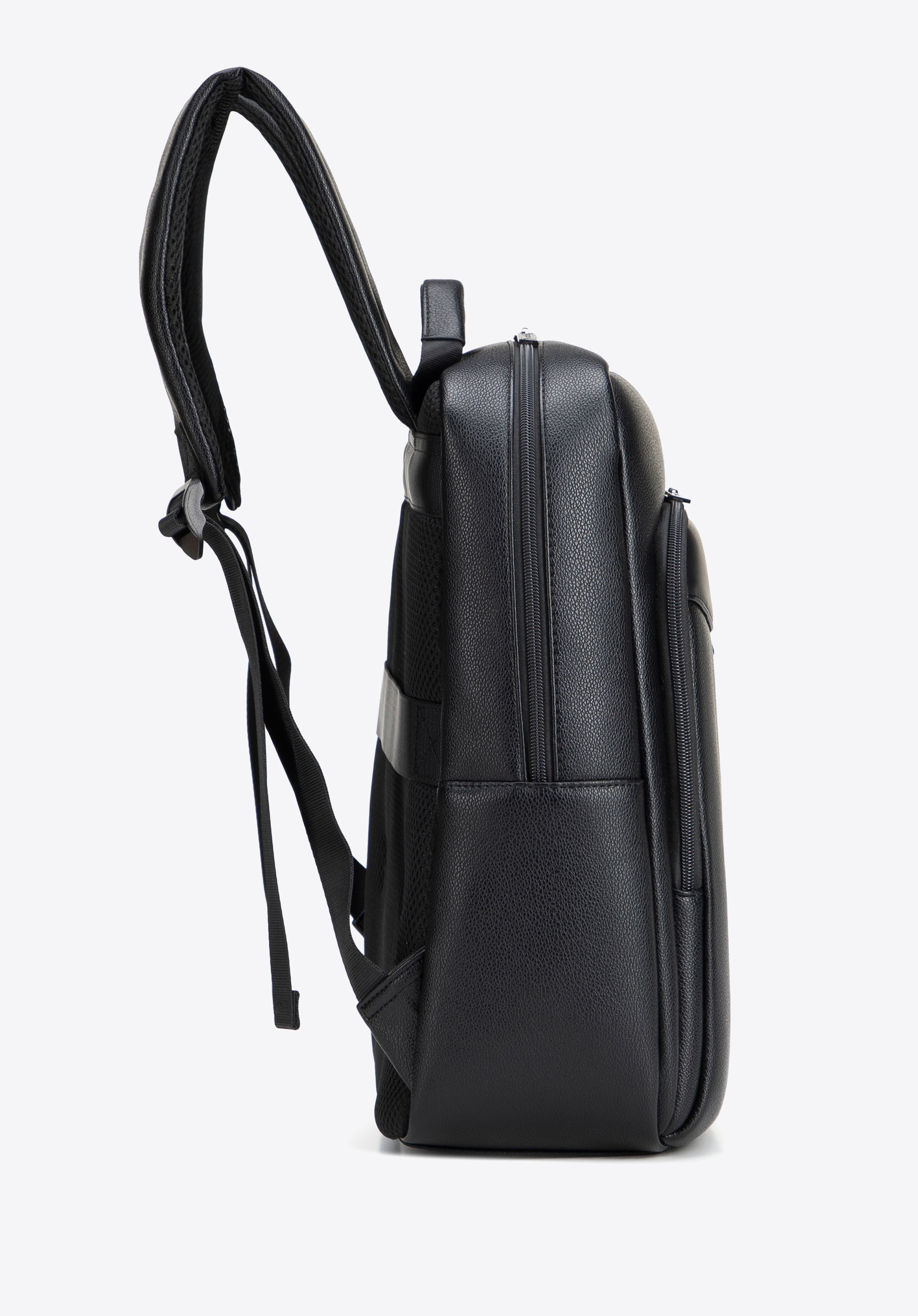 Męski plecak z ekoskóry na laptopa 15,6", czarny, 102-3P-919-1, Zdjęcie 1