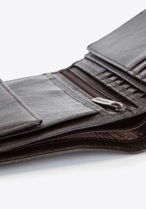Men's leather bi-fold wallet, dark brown, 21-1-221-40L, Photo 8