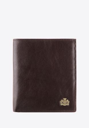 Męski portfel skórzany z podwójną kieszenią duży brązowy