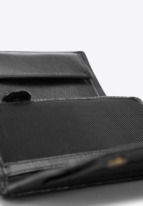 Męski portfel skórzany z herbem duży, czarno-srebrny, 21-1-139-10L, Zdjęcie 7