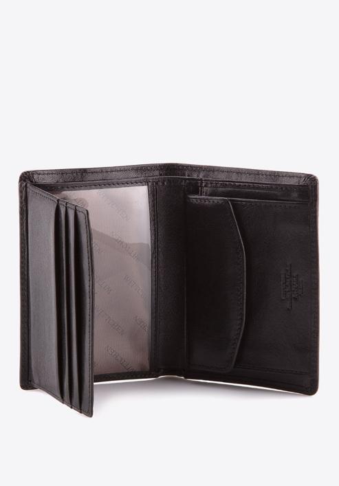 Męski portfel skórzany mały, czarny, 10-1-023-4, Zdjęcie 4