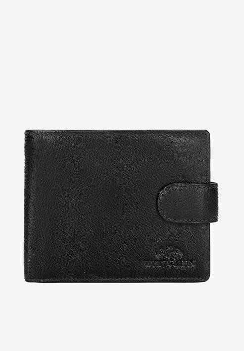 Męski portfel skórzany rozkładany, czarny, 21-1-120-40L, Zdjęcie 1