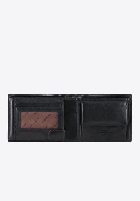 Męski portfel skórzany podwójnie rozkładany, czarny, 10-1-046-4, Zdjęcie 2