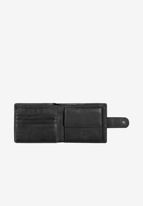 Męski portfel skórzany rozkładany, czarny, 21-1-120-40L, Zdjęcie 2