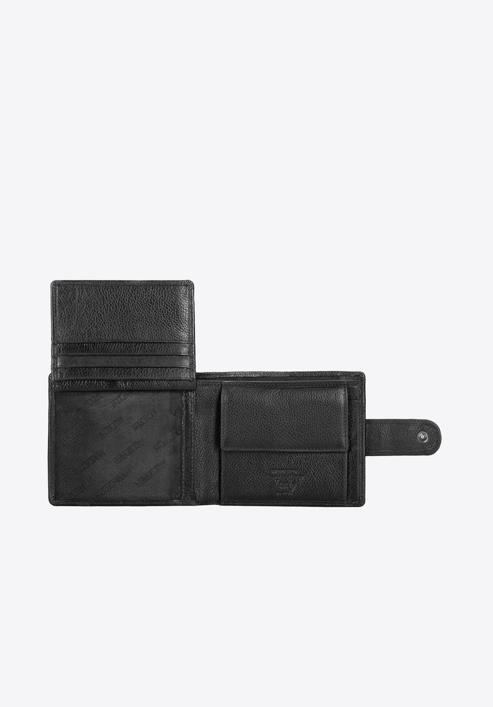 Męski portfel skórzany rozkładany, czarny, 21-1-120-40L, Zdjęcie 3