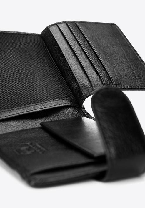 Męski portfel skórzany rozkładany, czarny, 21-1-120-40L, Zdjęcie 5