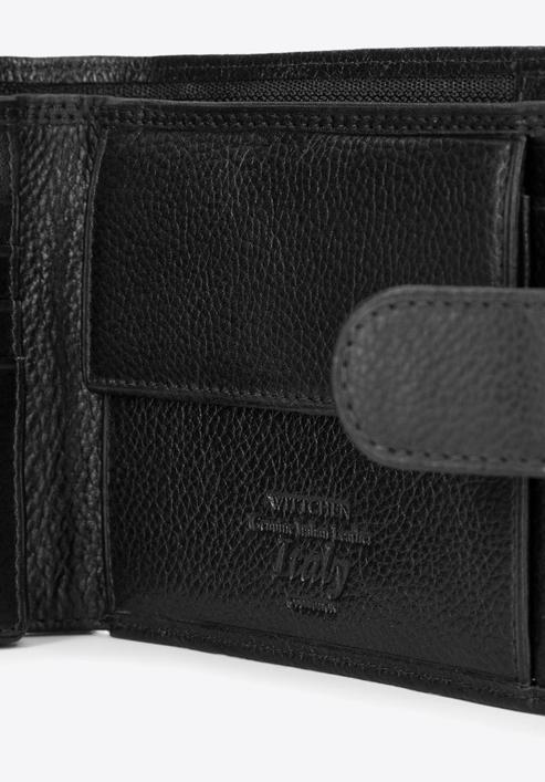 Męski portfel skórzany rozkładany, czarny, 21-1-120-40L, Zdjęcie 7