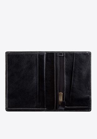 Męski portfel skórzany stębnowany pionowy, czarny, 22-1-020-1, Zdjęcie 1