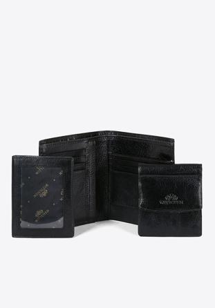 Męski portfel skórzany trzyczęściowy, czarny, 21-1-044-1, Zdjęcie 1
