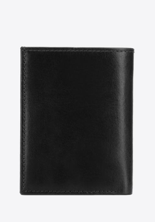 Męski portfel skórzany z brązową lamówką mały pionowy, czarny, 26-1-453-1, Zdjęcie 3
