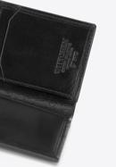 Męski portfel skórzany z brązową lamówką mały pionowy, czarny, 26-1-453-1, Zdjęcie 4