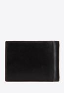 Męski portfel skórzany z brązową lamówką mały poziomy, czarny, 26-1-451-1, Zdjęcie 4