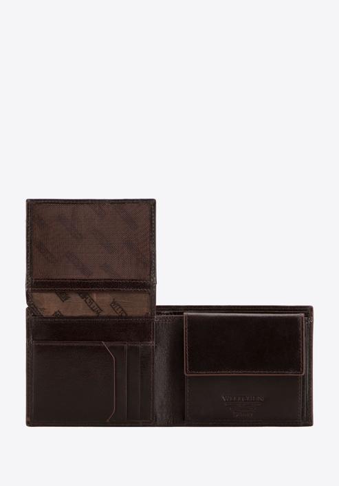 Męski portfel skórzany z brązową lamówką średni, brązowy, 26-1-452-1, Zdjęcie 3