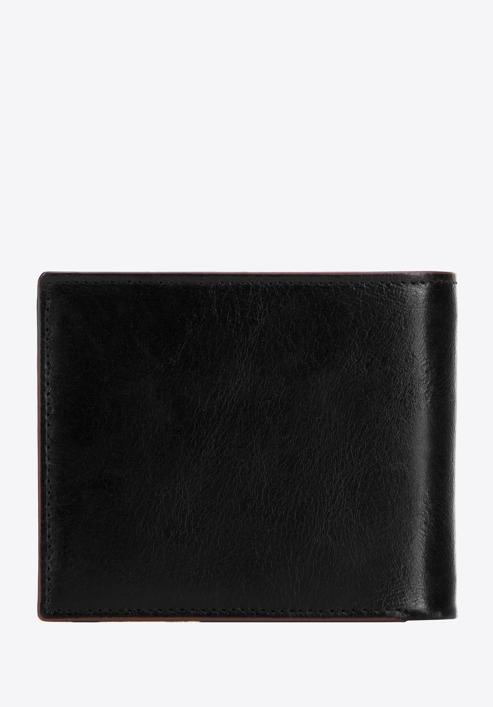 Męski portfel skórzany z brązową lamówką średni, czarny, 26-1-452-4, Zdjęcie 5