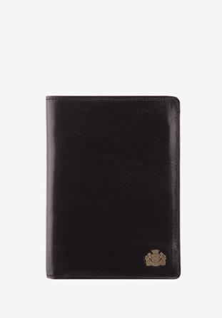 Męski portfel skórzany z osobnym panelem czarny