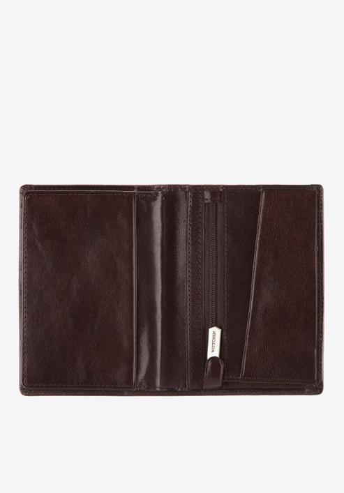 Męski portfel skórzany z podzielonym wnętrzem, ciemny brąz, 10-1-020-4, Zdjęcie 3